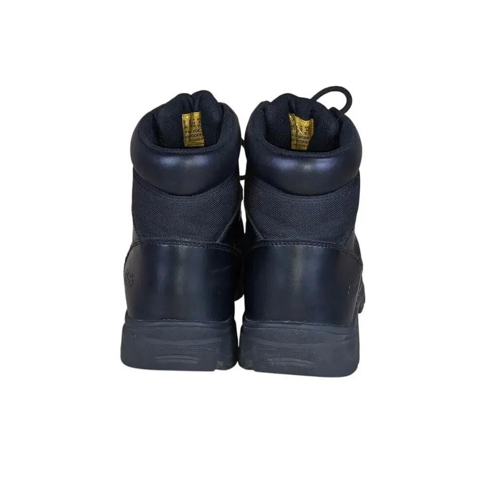 Skechers Boots Men’s 11 Black Waterproof Leather Work Slip Resistant Relaxed Fit